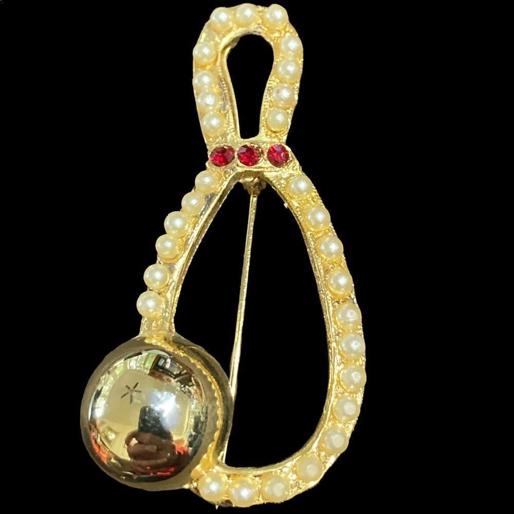 BEJEWELED BOWLING PIN BROOCH / EUC